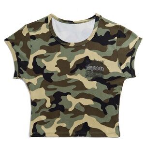 Von Dutch Camouflage Crop Tee